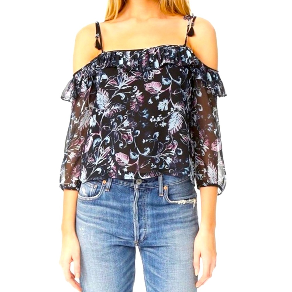 NWT $168 Anthropologie Ella Moss Daydreamer Wildflowers Top Size M